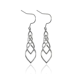 WhiteGold Plated Long Celtic Knot