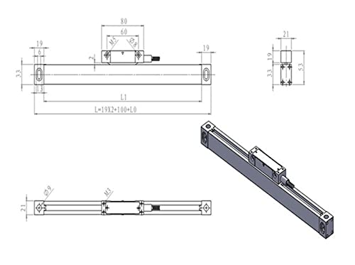 Escala lineal digital para torno GCS900-2DB 2 ejes 0-1000mm miniatura 5