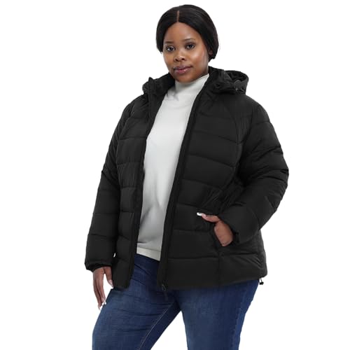 Plus Size Women's Packable Puffer Jacket 1X-6X Water-Resistant Lightweight Winter Coat(Exclusively for Plus Size)2