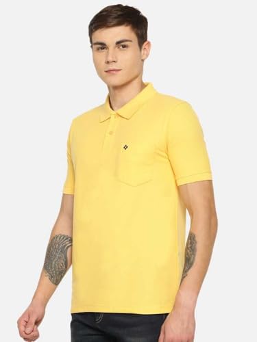 Image of Dollar Men's Pack of 1 Solid Cotton Blend Polo Neck T-Shirt