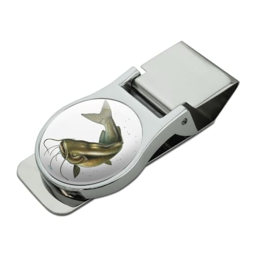 GRAPHICS & MORE Catfish Fishing Satin Chrome Plated Metal Money Clip