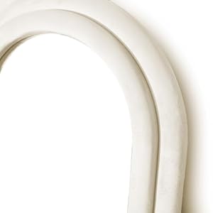 Floor Mirror, Arched Full Length Mirror with Stand, Large Standing Mirror, 63"x24" Full Body Mirror, Large Mirror, Wall Mirror, Freestanding, Wall Mounted, Flannel Frame -Beige White Floor Mirror Arched Full Length Mirror with Stand Large Standing Mirror 63×24 Full Body Mirror Large Mirror Wall Mirror Freestanding Wall Mounted Flannel Frame Beige White