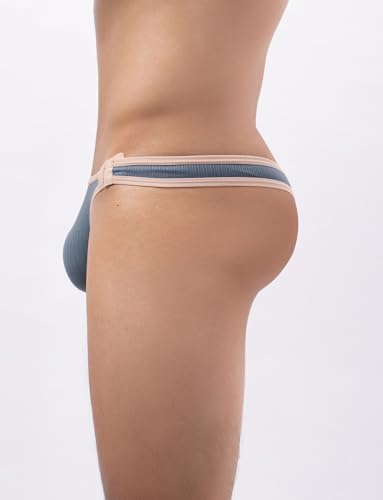 FEOYA Men Sexy G-String Thong Adjustable Waist Low Rise Underwear Quick Drying Supportive Bulge Pouch T-Back Thong2
