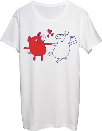 Two Adorable Pigs Dacing in Love - Camiseta para hombre, color...