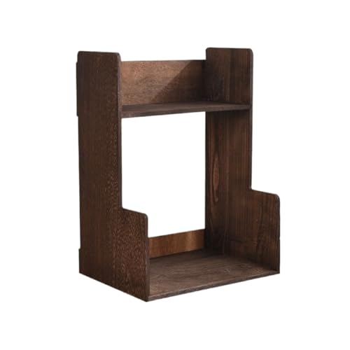 Estantería escalonada pequeña de madera con diseño antiguo y estructura simple para libros 2