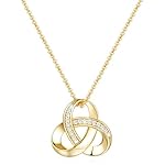 14K Gold Necklaces for Women Trendy Love Knot Infinity Interlocking Knot Necklaces Pendant Necklace for Women Diamond Necklace Adjustable in Length 18in