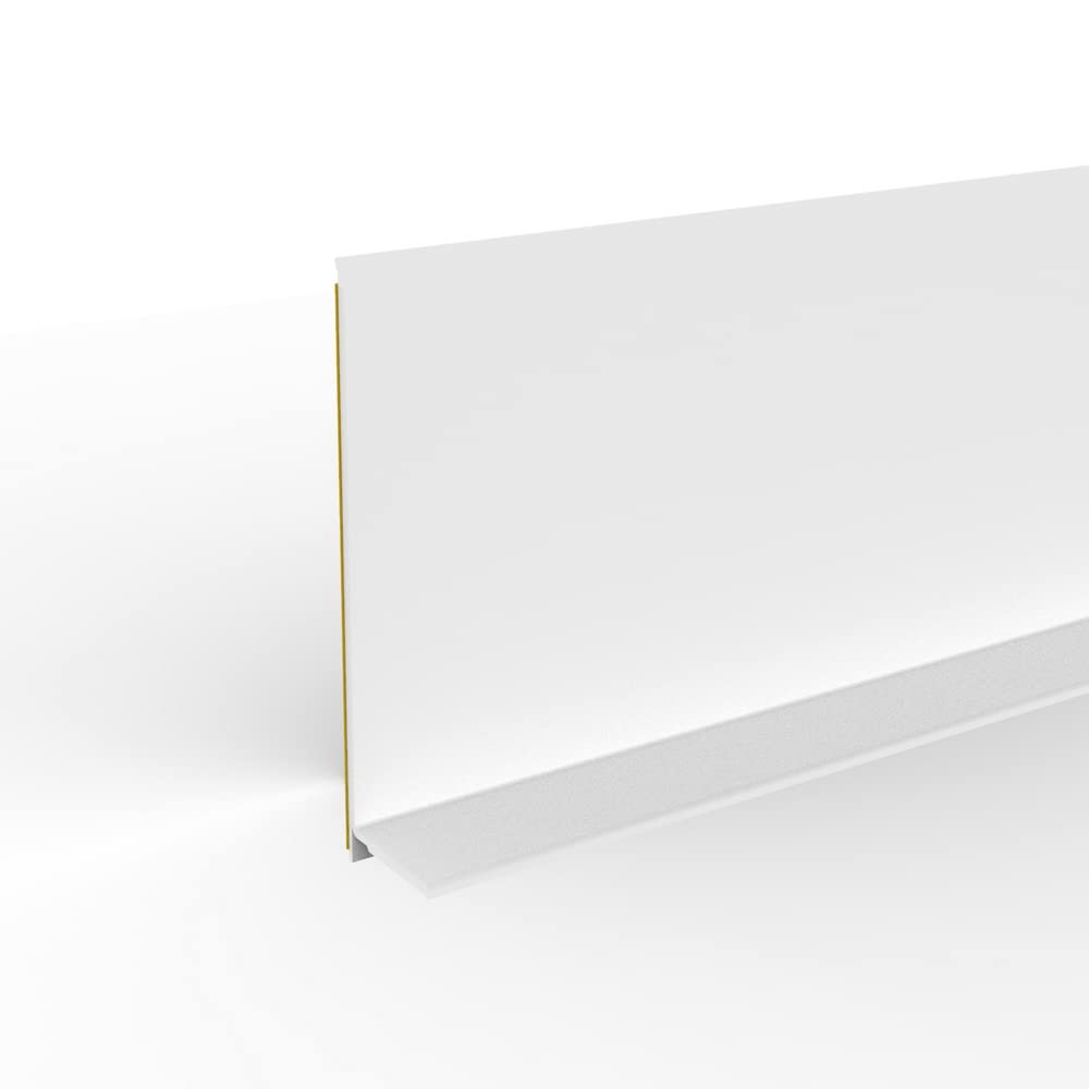 Rodapié suave de PVC adhesivo seco profesional de alta calidad de MadeInNature altura 50 mm, 70 mm o 100 mm Longitud a elegir (altura 100 mm x longitud 4 ml, blanco)