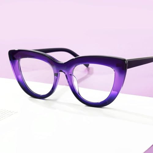 Image of VOOGLAM Stylish Cateye Blue Light Blocking Glasses for Women Anti Eyestrain Dry Eyes Eyewear Pastora