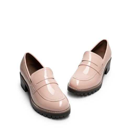 Image of DREAM PAIRS Women's Platform Chunky Heeled Loafers, Womens Business Casual Shoes
