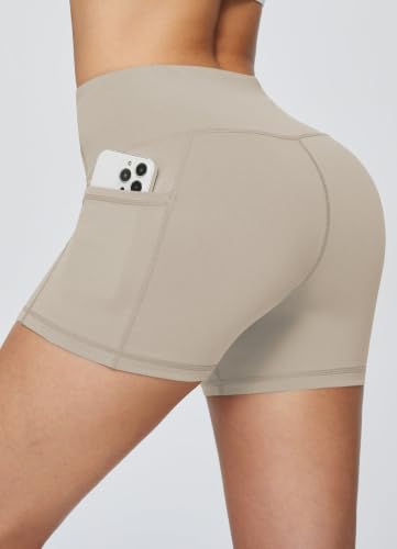 Image of baleaf Women's High Waist Biker Shorts with 3 Pockets