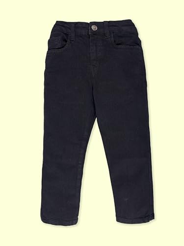 Image of KiddoPanti Boys Regular Fit Denim Pant | Stretch Poly Cotton Denim | Regular Fit Full Length Pant | Back Elasticated & Button with Zip Open Fly