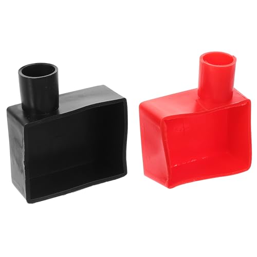 ELEOUTI Couvercles de Bornes de Batterie en Silicone pour Voiture et Moto Paire Rouge et Noir Protecteurs Isolants PVC Protections Solide Anti-Corrosion pour Bornes de Câble Électrique