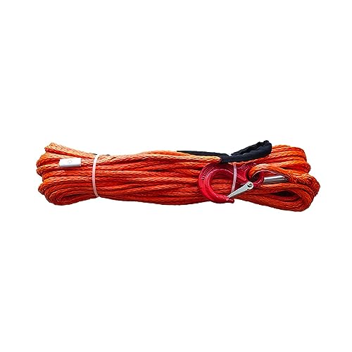 Cuerda de cabrestante sintética naranja de 5/16 pulgadas x 100 pies para rescate de ATV y UTV