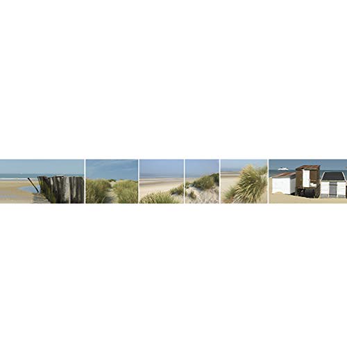 Décoration adhésive Frise adhésive 15 x 300 cm - BORD DE MER Beige Bleu