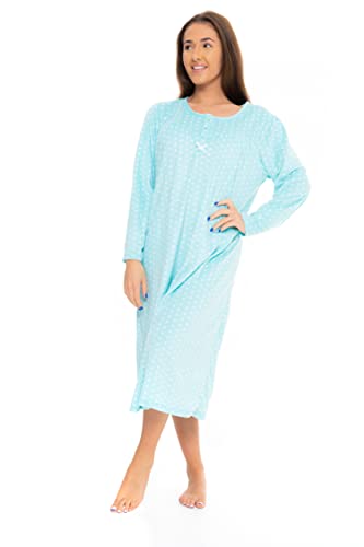 Suzy & Me Chemise de nuit en polaire douce à manches longues pour femme, aqua, 46-48 MK30331 Cover