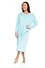 Suzy & Me Chemise de nuit en polaire douce à manches longues pour femme, aqua, 46-48