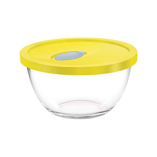 Image of Treo by Milton Mixing Glass Bowl 500 with Flexi Lid, 440 ml, 1 Piece, Transparent | Serving Bowl | Snacks | Salad | Noodle | Cereal | Kitchen Container | Microwave Safe | Dishwasher Safe | Food Safe