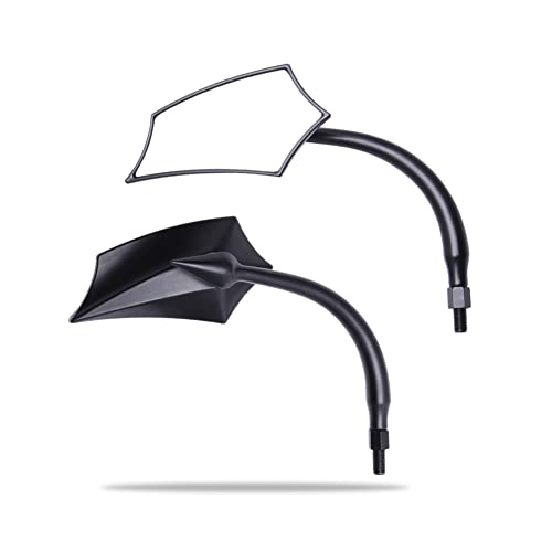 Image of DREAMIZER Motorcycle Mirrors for Handlebars - Universal 8MM 10MM Side Mirror for Street Electra Glide Road King Street Dyna Bob Softial Sportster,Black