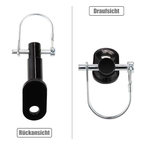 Fahrrad Anhängerkupplung, 2 Stück Fahrradanhänger Kupplung, Bicycle Trailer Coupling mit Sicherungsstift, Anhängerkupplung Adapter Universal Traktionskopf