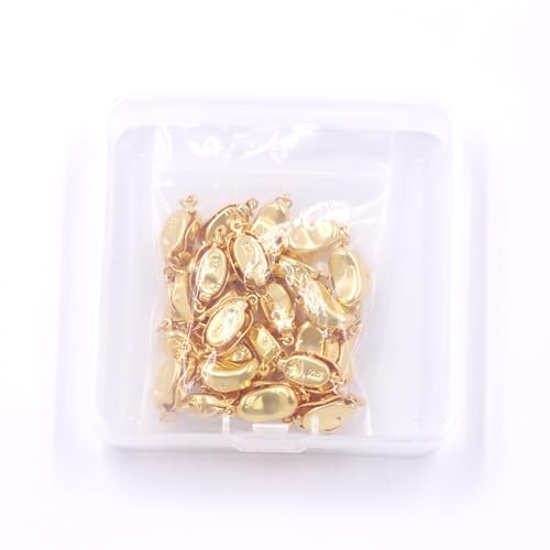 Cierres ovalados para hacer joyas y reparar collares, pack de oro de 18k 6