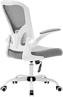 LOFDS Silla de Oficina de computadora de Malla giratoria de Grado Ajustable con reposabrazos abatibles Silla de Escritorio Acolchada con Control de torsión Peso del rodamiento 120 kg (Color: Gris)