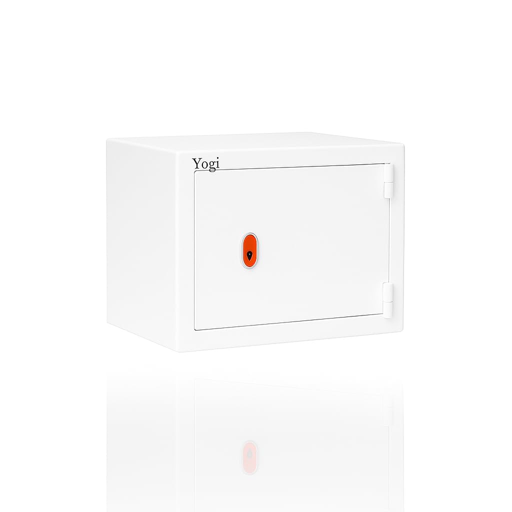 Maxsera Safe Locker Steel Household Safety Key Locker for Cash Money for Home, Office, Hotel - (25 * 35 * 25) CM - White 1