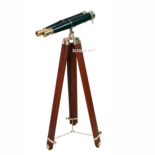 Binoculares de latón sólido con trípode de madera 62 pulgadas miniatura 5