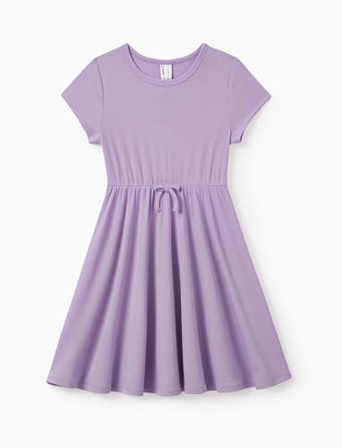 PATPAT Girls' Short Sleeve Dresses Multipack – Quick-Dry Fabric, Tie-Dye & Leopard Prints for Toddlers & Big Girls 2-10 T3