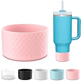 DIMVKA Silicone Boot for Stanley 40oz Quencher Adventure & Stanley IceFlow 30oz 20oz, Protective Anti-Slip Flex Boot with Netlike Texture and Air Outlet (Pink)