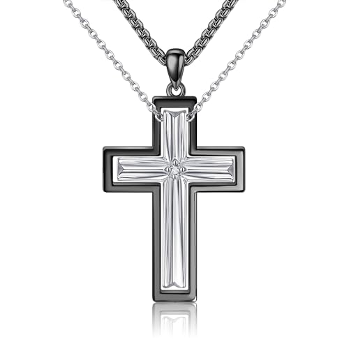 ONEFINITY Angel and Devil/Cross/Moon and Sun Couples Necklace Sterling Silver His and Hers Matching Necklace Heart Symbol of Love Pendant Couples Jewelry Gifts for Couple Her Him