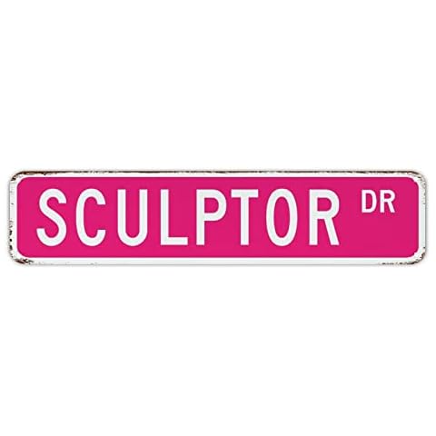 BYRON HOYLE Sculptor Road Signs Custom Wall Tin Sign Profession Manage Poster Iron Sign Fun Metal Poster Design Decoration For Street Garage Family Cafe Bar 4x18in Cover
