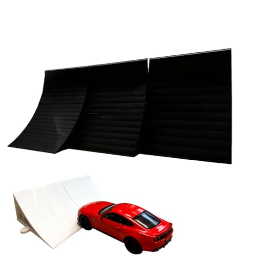 1 PCS Wall-Leaning RC Ramp 75° Jump for 1/18 & 1/24 Scale RC Cars, Lightweight Combinable Stunt Ramp Compatible with Traxxas, Axial, and Redcat Models, Indoor RC Racing Jump Ramp (Black)