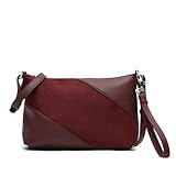 MISAKO Lumi bolso bandolera pequeño efecto ante Mujer - Lumi Burdeos 18x27x8cm
