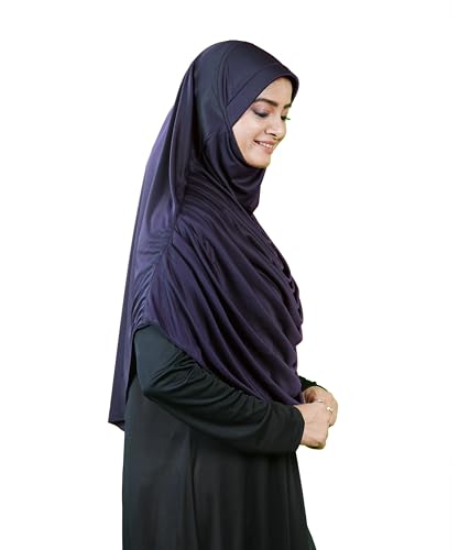 Image of Mehar Hijab Stretchable Frilled Hijab Scarf for Muslim Women | Soft Polyester Stylish Hijab for Women & Teenagers Faeezah Hijab