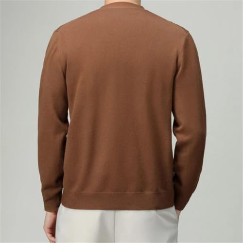 Button Down Knitted Sweater for Men Lightweight Loose Casual Cardigan Spring V-Neck Solid Color Sweater3