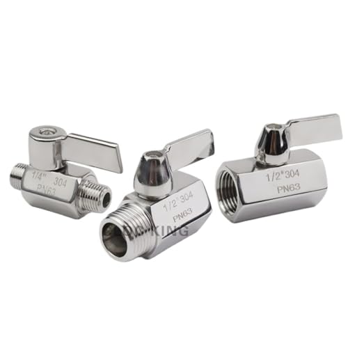 Mini válvula de bola de acero inoxidable de 3/4 rosca BSP de 2 vías 3