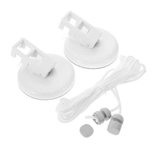 Levemolo White Braided Polyvinyl Clothesline with Suction Cups, 4.72 Inches Length, Ideal for Balconies and Travel