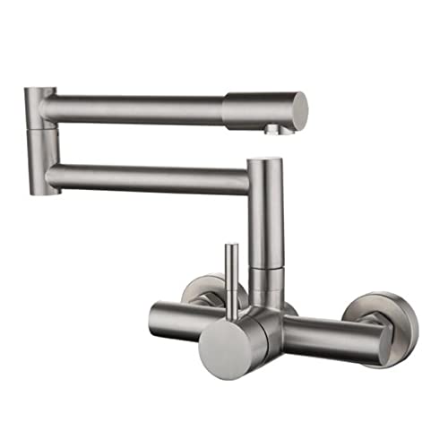Pommeau de Douche Cuisine Mural - Robinet Cuisine Inox Pliable et Rotatif Chaud Froid