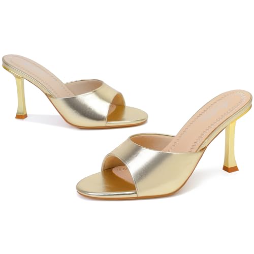 Image of Mostrin Kitten Heels for Women Round Toe Heels With Bow Vintage Mules Sexy Slip on Stiletto Backless Sandals for Party Daily