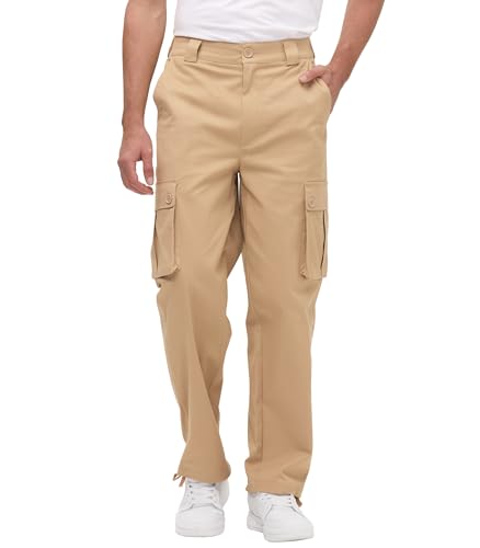Cargo Pants for Men Baggy and Relaxed Fit Men's Casual Pants with 6 Pockets - Main Image