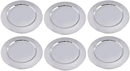Kosma Set of 6 Stainless Steel High Polished Charger Plates | Decorative Under-Plates -Size u0096 30 cm