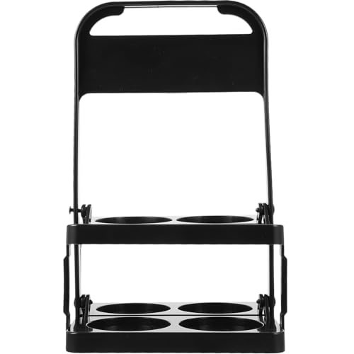 Ciieeo Cesta Plegable para Botellas De Cerveza con Asas Soporte Portátil para Botellas y Copas para Ktv Fiestas y Uso Bares Negro Compartimentos