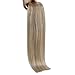 Sunny Weft Human Hair Extensions Ash Blonde Highlights Platinum Blonde Sew in Hair Extensions Blonde Highlights Human Hair Weft Extensions for Women Add Hair Volume 16inch 100g