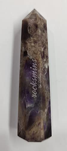 Matita a torre con bacchetta di ametista naturale, 7,6 cm, pietra semi preziosa originale per attirare una maggiore energia spirituale Reiki, cristallo chakra bilanciamento