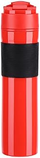 Fdit 350ml Portable Mini Espresso Maker Hand Held Pressure Caffe Espresso Machine Compact Manual Coffee Maker for Home Office Travel Outdoor(Red)