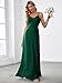 Ever-Pretty Women's Backless Spaghetti Strap Bridesmaid Dresses Chiffon Empire Waist Summer Formal Wedding Guest Dress Dark Green US4
