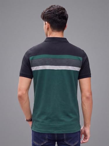 Image of XENOVAURBAN Polo t Shirt for Man | Striped Pattern Mens Cotton Polo Neck T-Shirt with Collar | Regular fit | Breathable and Soft - Polo-Striped-P