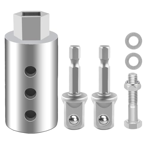 Heavy Duty Trailer Jack Drill Adapter with Cordless Drill, 1/2 to 1 Stainless Steel Socket Adapter...