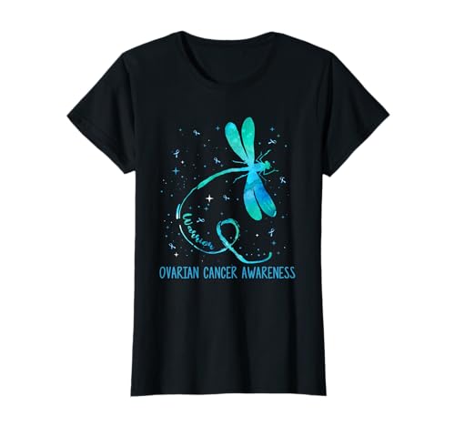 Ki Ovarian Cancer Awareness Costume Libélula Ribbon Gift Camiseta