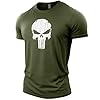 GYMTIER Skull Men's Gym T-Shirt Bodybuilding Training Workout Lifting Top Clothing, Green, XXL #3